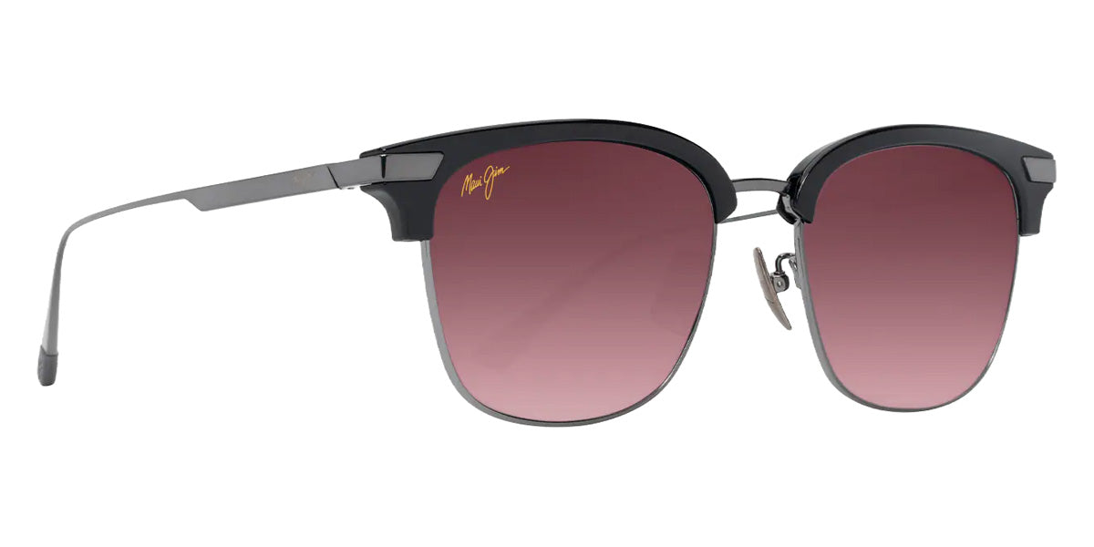 Maui Jim KALAUNU ASIAN FIT MM629-007 55 - Shiny Black with Dark Silver #id:mjimm629007_s:112105