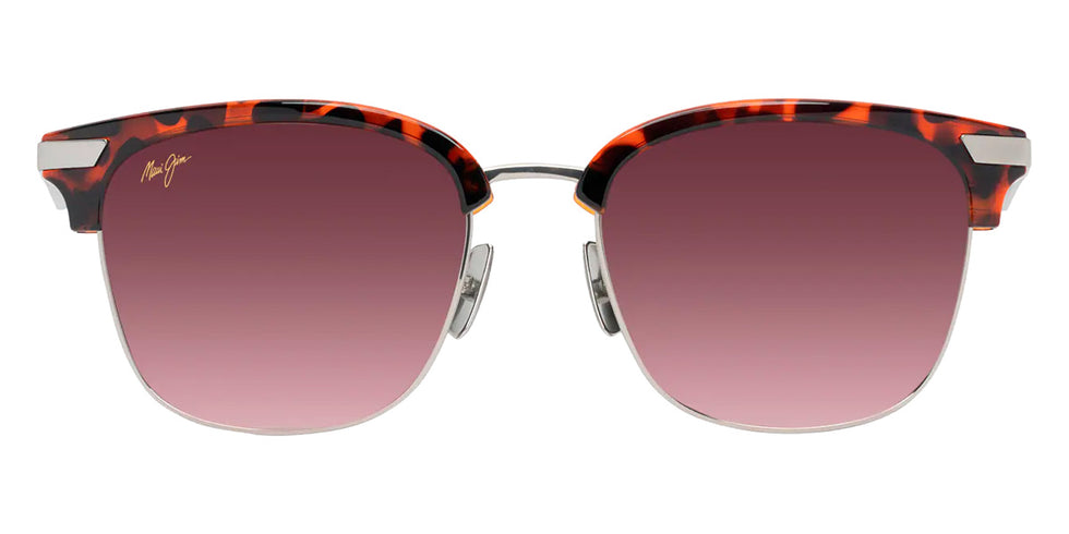 Maui Jim KALAUNU ASIAN FIT MM629-008 55 - Shiny Red Havana with Silver #id:mjimm629008_s:132100