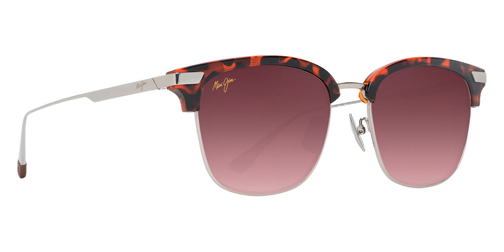Maui Jim KALAUNU ASIAN FIT MM629-008 55 - Shiny Red Havana with Silver #id:mjimm629008_s:132105