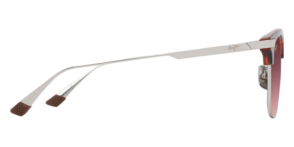 Maui Jim KALAUNU ASIAN FIT MM629-008 55 - Shiny Red Havana with Silver #id:mjimm629008_s:132110