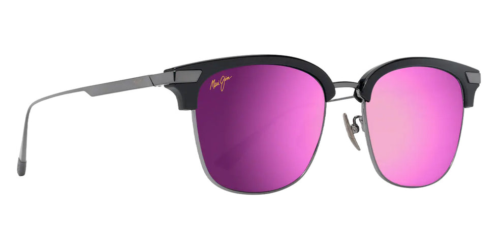 Maui Jim KALAUNU ASIAN FIT MM629-025 55 - Shiny Black with Dark Silver #id:mjimm629025_s:114105