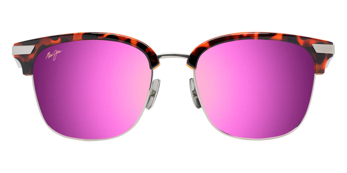 Maui Jim KALAUNU ASIAN FIT MM629-026 55 - Shiny Red Havana with Silver #id:mjimm629026_s:134100