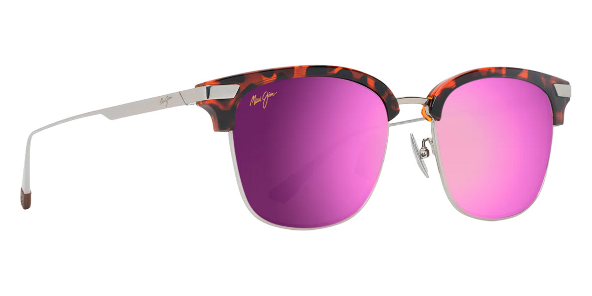 Maui Jim KALAUNU ASIAN FIT MM629-026 55 - Shiny Red Havana with Silver #id:mjimm629026_s:134105