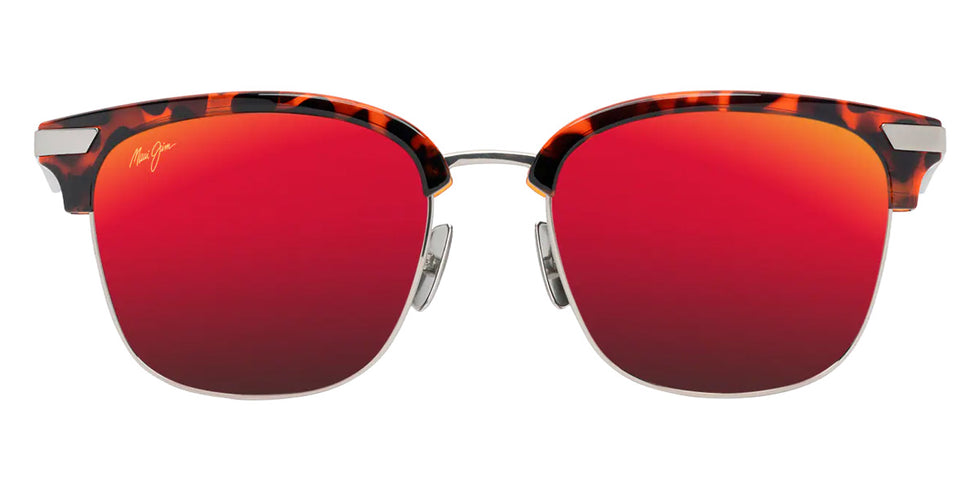 Maui Jim KALAUNU ASIAN FIT MM629-029 55 - Shiny Red Havana with Silver #id:mjimm629029_s:136100