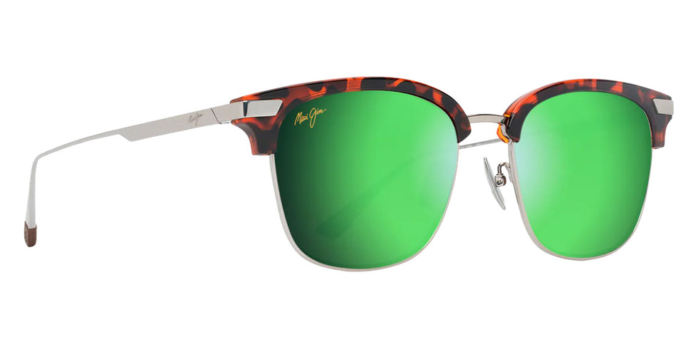 Maui Jim KALAUNU ASIAN FIT MM629-032 55 - Shiny Red Havana with Silver #id:mjimm629032_s:124105
