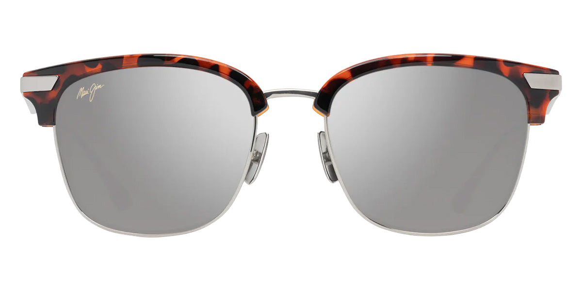 Maui Jim KALAUNU ASIAN FIT MM629-038 55 - Shiny Red Havana with Silver #id:mjimm629038_s:138100