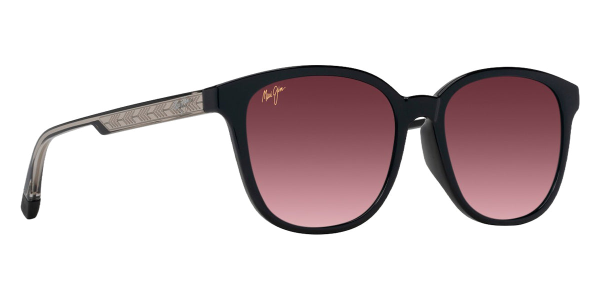 Maui Jim KU'IKAHI ASIAN FIT MM647-011 55 - Shiny Black with Transparent Light Gray #id:mjimm647011_s:112105