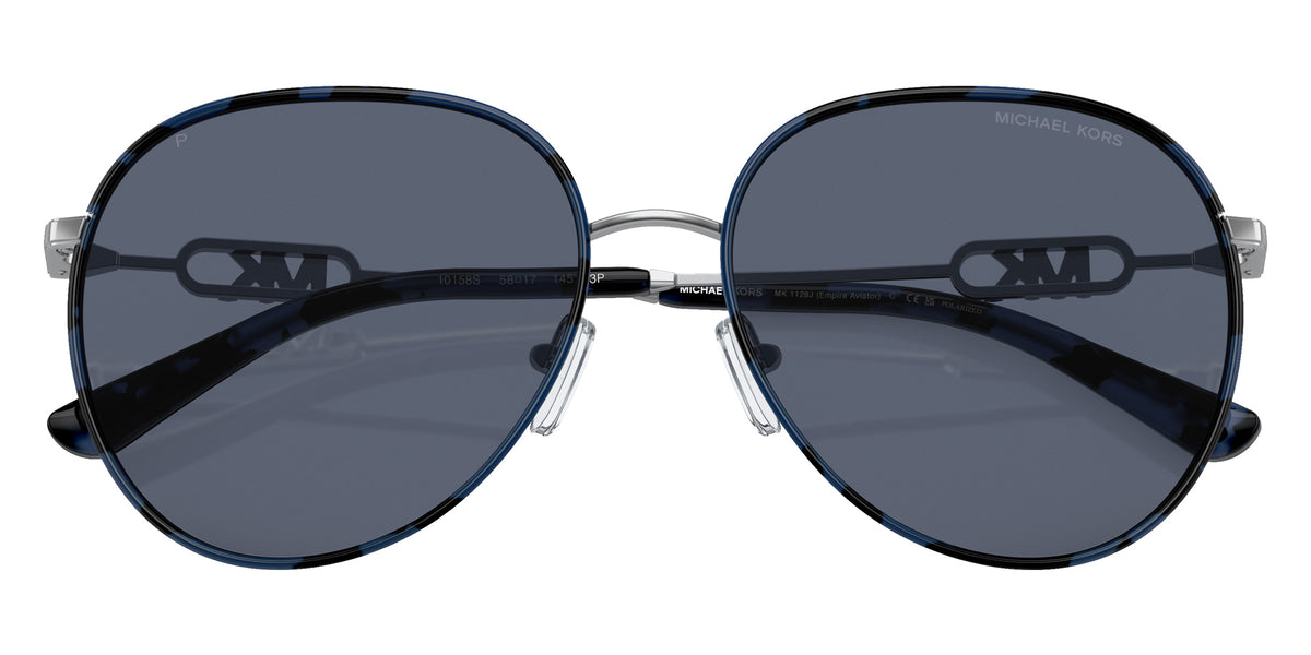 MICHAEL KORS MK1128J Empire Aviator 10158S 58 - Silver/Blue Tortoise / Blue Polarized #id:mk1128j10158s_s:100120