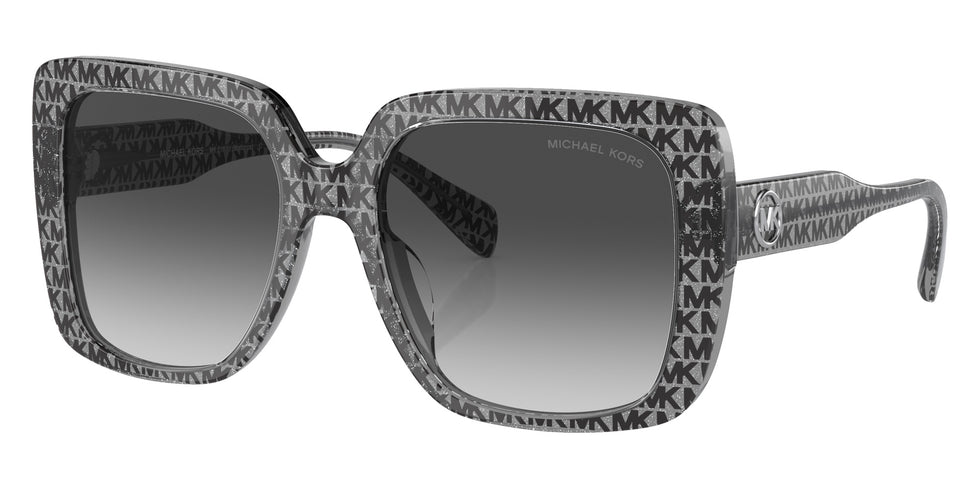 MICHAEL KORS MK2183U Mallorca 39588G 55 - Black MK Logo Glitter / Dark Gray Gradient #id:mk2183u39588g_s:100105