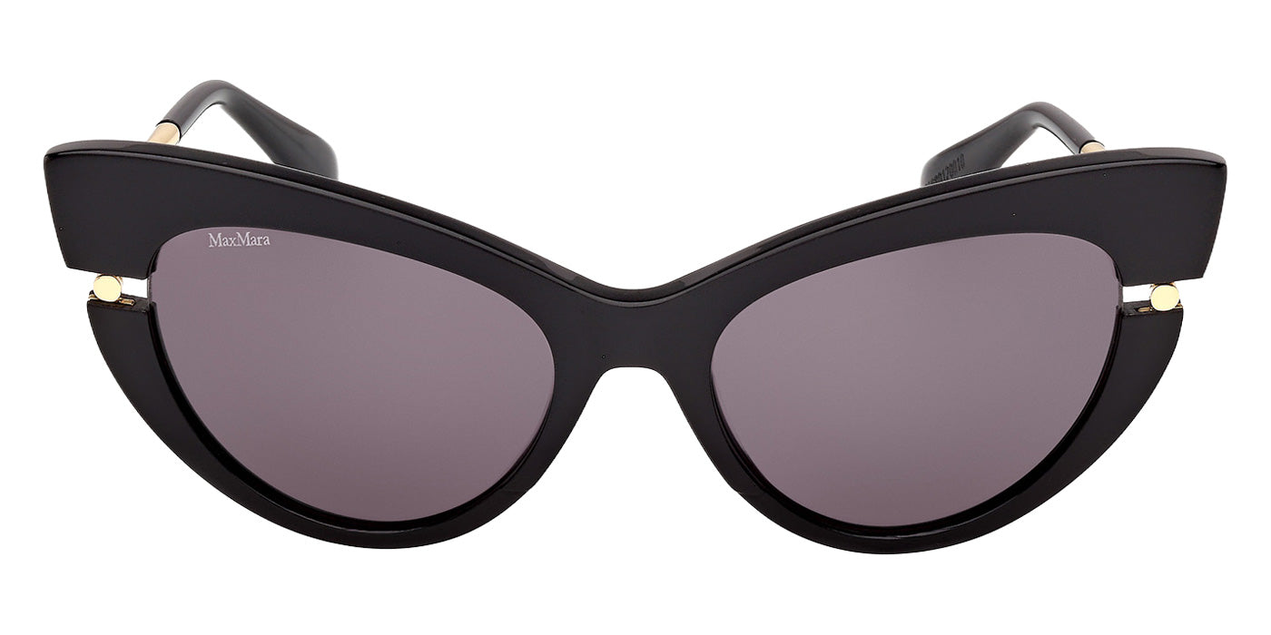 Max Mara MM0187 01A 56 - Shiny Black / Smoke #id:mm018701a_s:100100