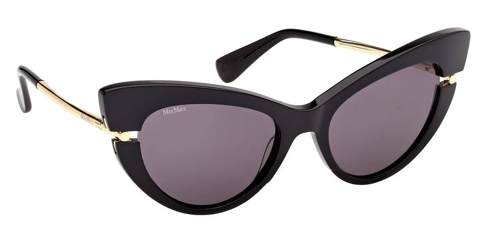 Max Mara MM0187 01A 56 - Shiny Black / Smoke #id:mm018701a_s:100135