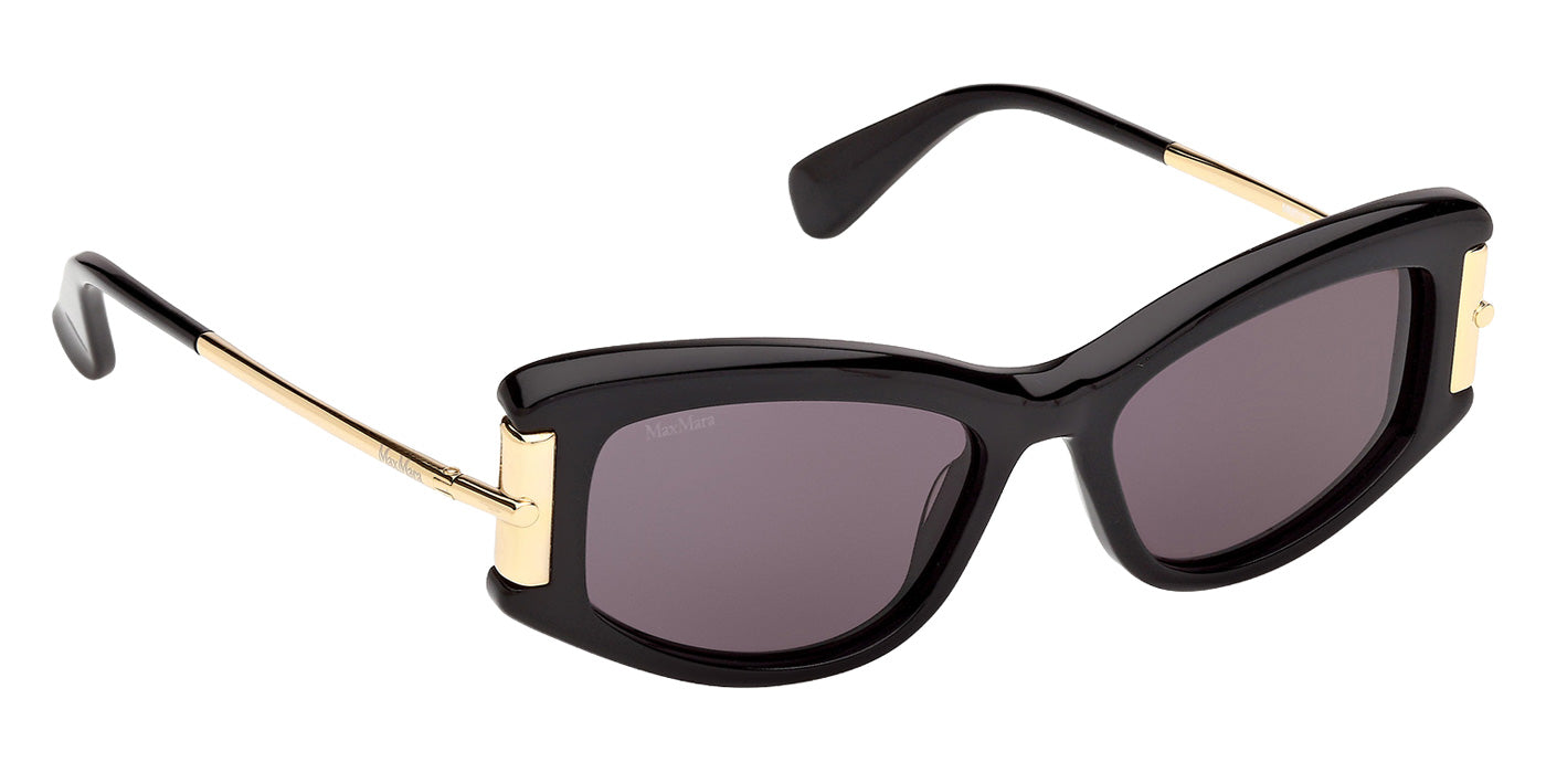 Max Mara MM0189 01A 52 - Shiny Black / Smoke #id:mm018901a_s:100135