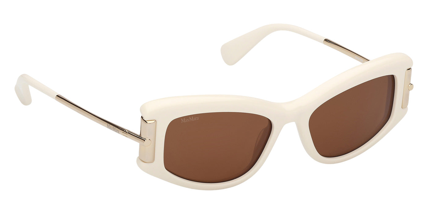 Max Mara MM0189 25E 52 - Shiny White / Brown #id:mm018925e_s:102135