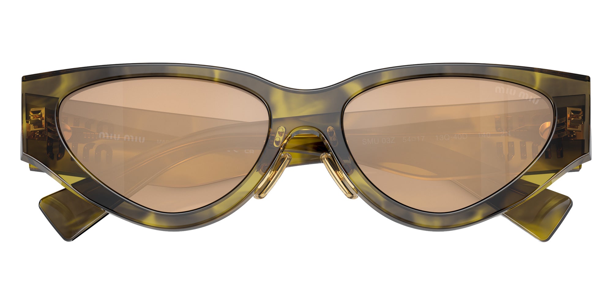 Miu Miu MU 03ZS 13Q40D 54 - Striped Ivy / Light Orange Mirrored Internal Silver #id:mu03zs13q40d_s:100120