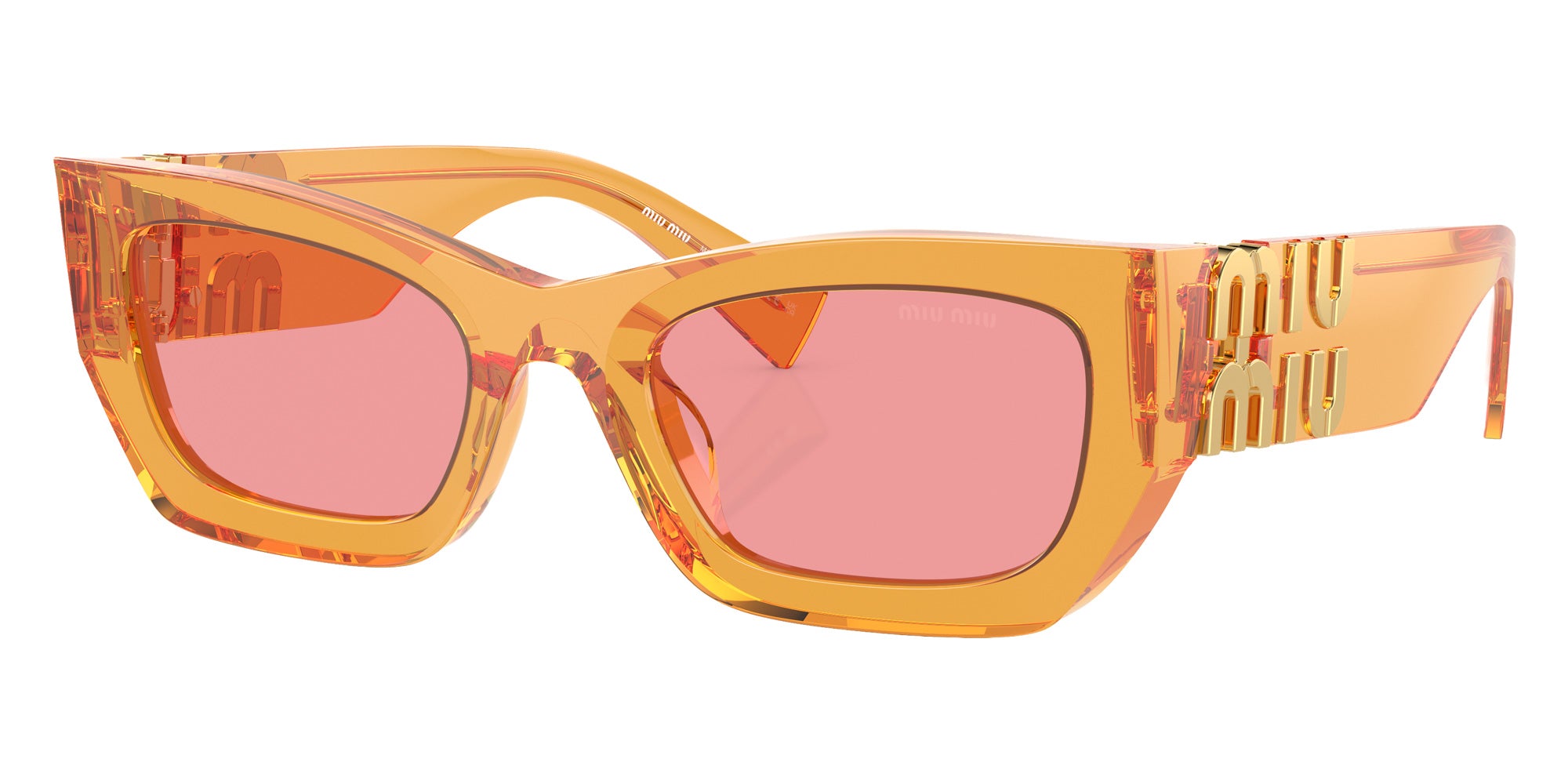 Miu Miu MU 09WS 12T1D0 53 - Orange Transparent / Pink #id:mu09ws12t1d0_s:104105