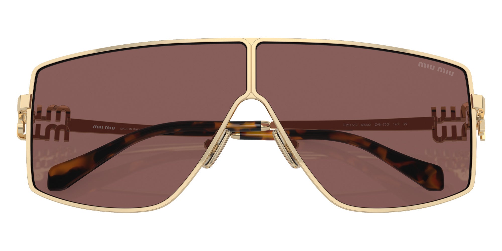 Miu Miu MU 51ZS ZVN70D 69 - Pale Gold / Brown Mirrored Silver Internal Violet #id:mu51zszvn70d_s:102120