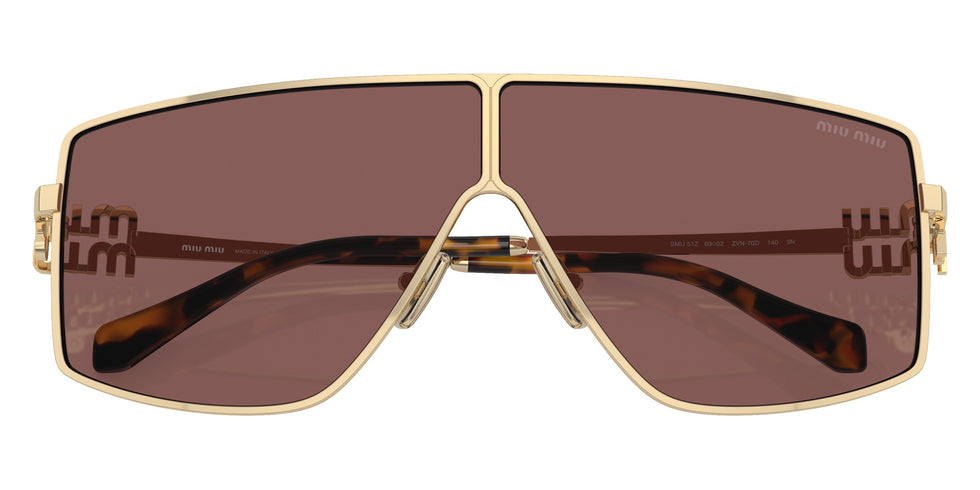 Miu Miu MU 51ZS ZVN70D 69 - Pale Gold / Brown Mirrored Silver Internal Violet #id:mu51zszvn70d_s:102120