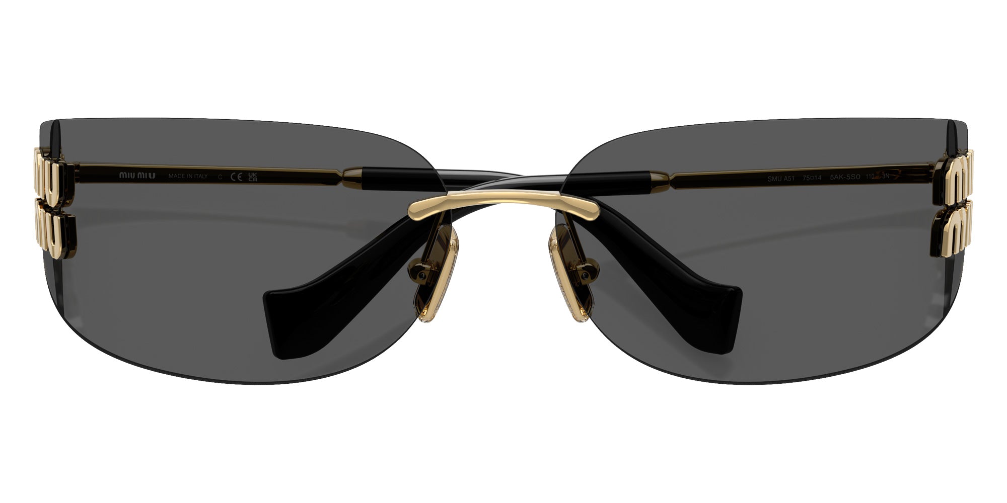 Miu Miu MU A51S 5AK5S0 75 - Gold / Dark Gray #id:mua51s5ak5s0_s:100120