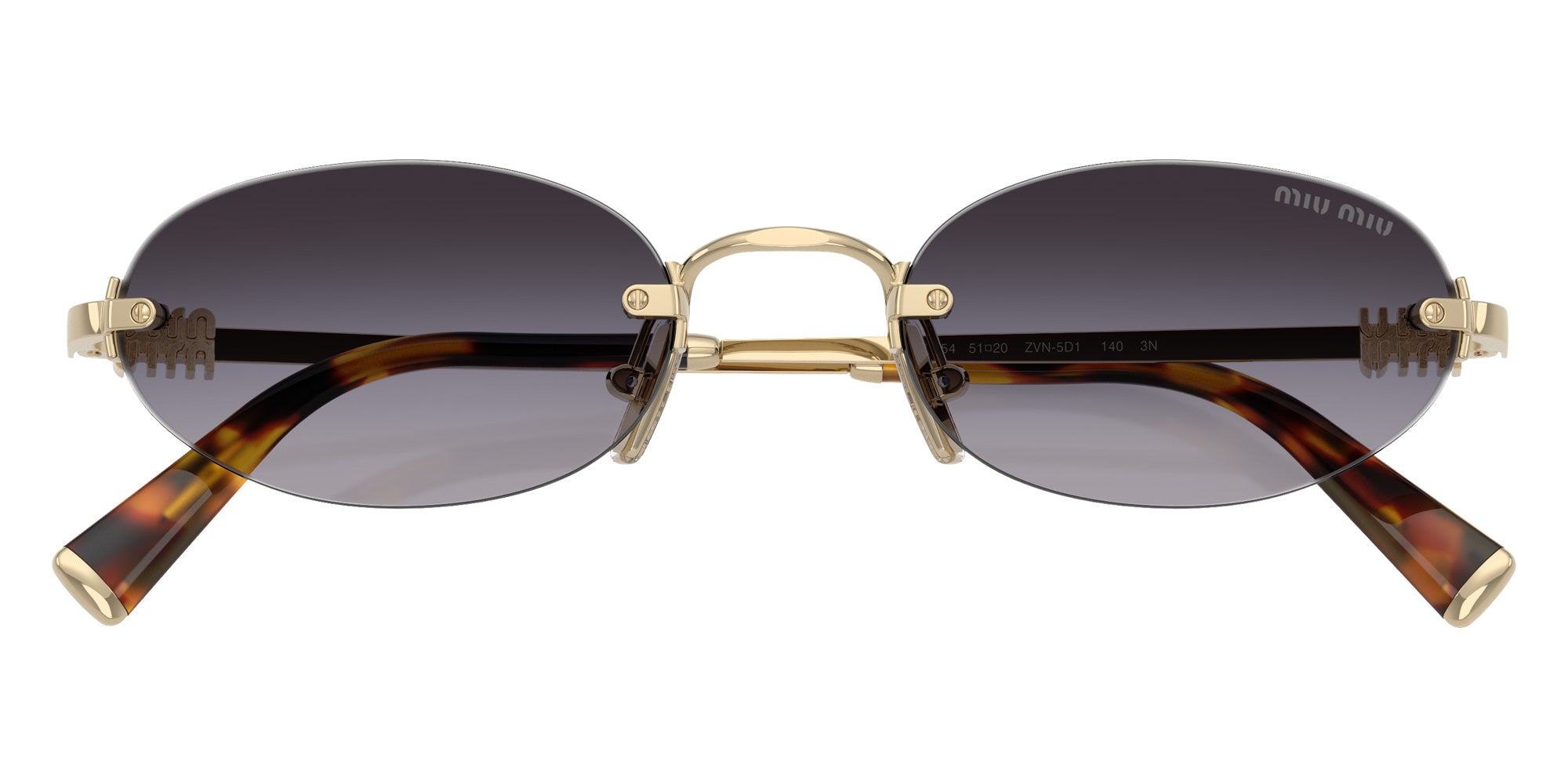 Miu Miu MU A54S ZVN5D1 51 - Pale Gold / Gray Gradient #id:mua54szvn5d1_s:100120