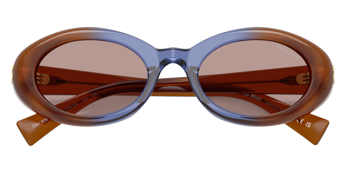Miu Miu MU B09S 22R20I 52 - Opal Brown/Blue/Opal Brown / Light Purple Brown #id:mub09s22r20i_s:102120