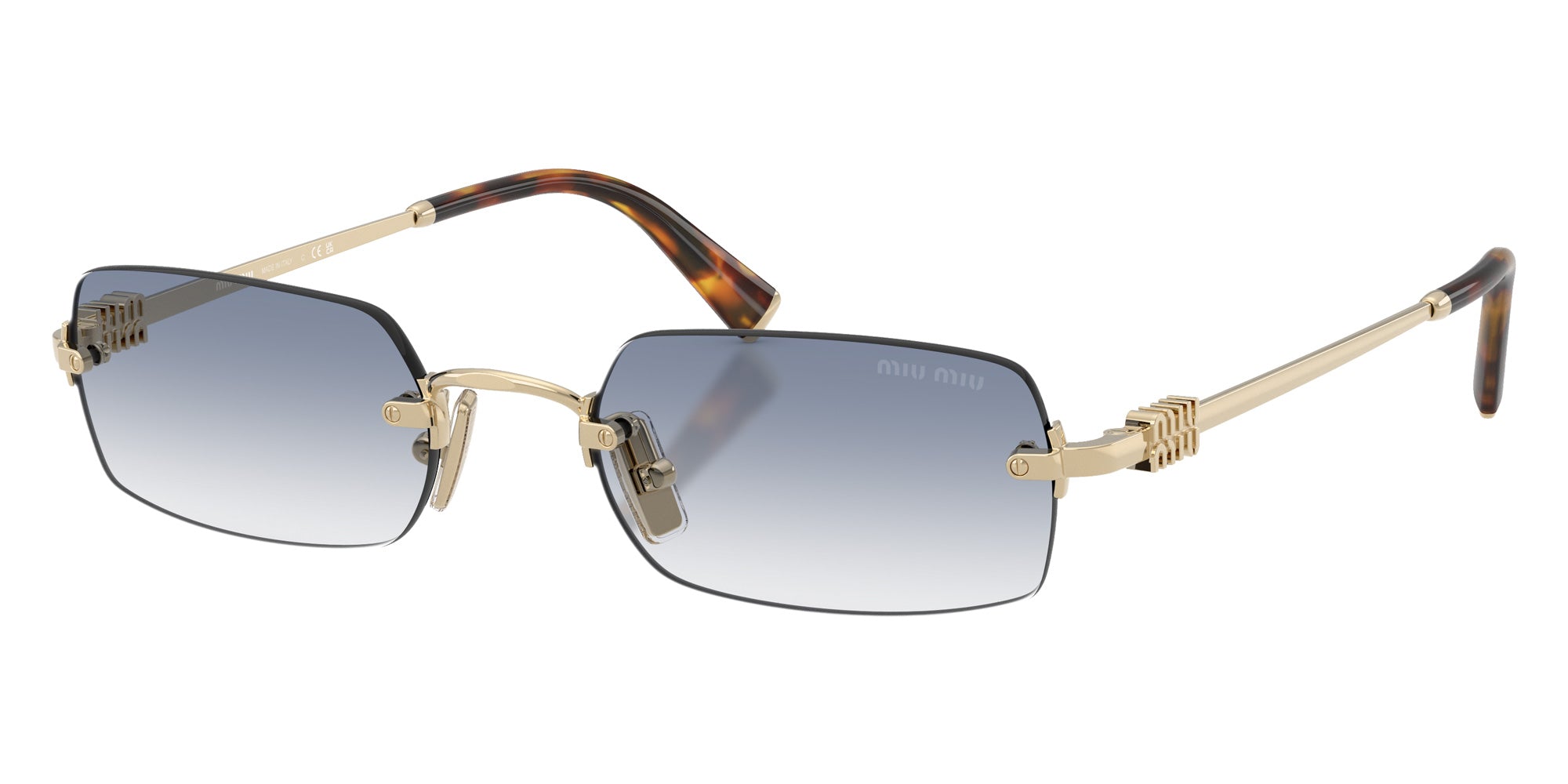 Miu Miu MU B50S ZVN80O 52 - Pale Gold / Clear Gradient Light Blue #id:mub50szvn80o_s:104105