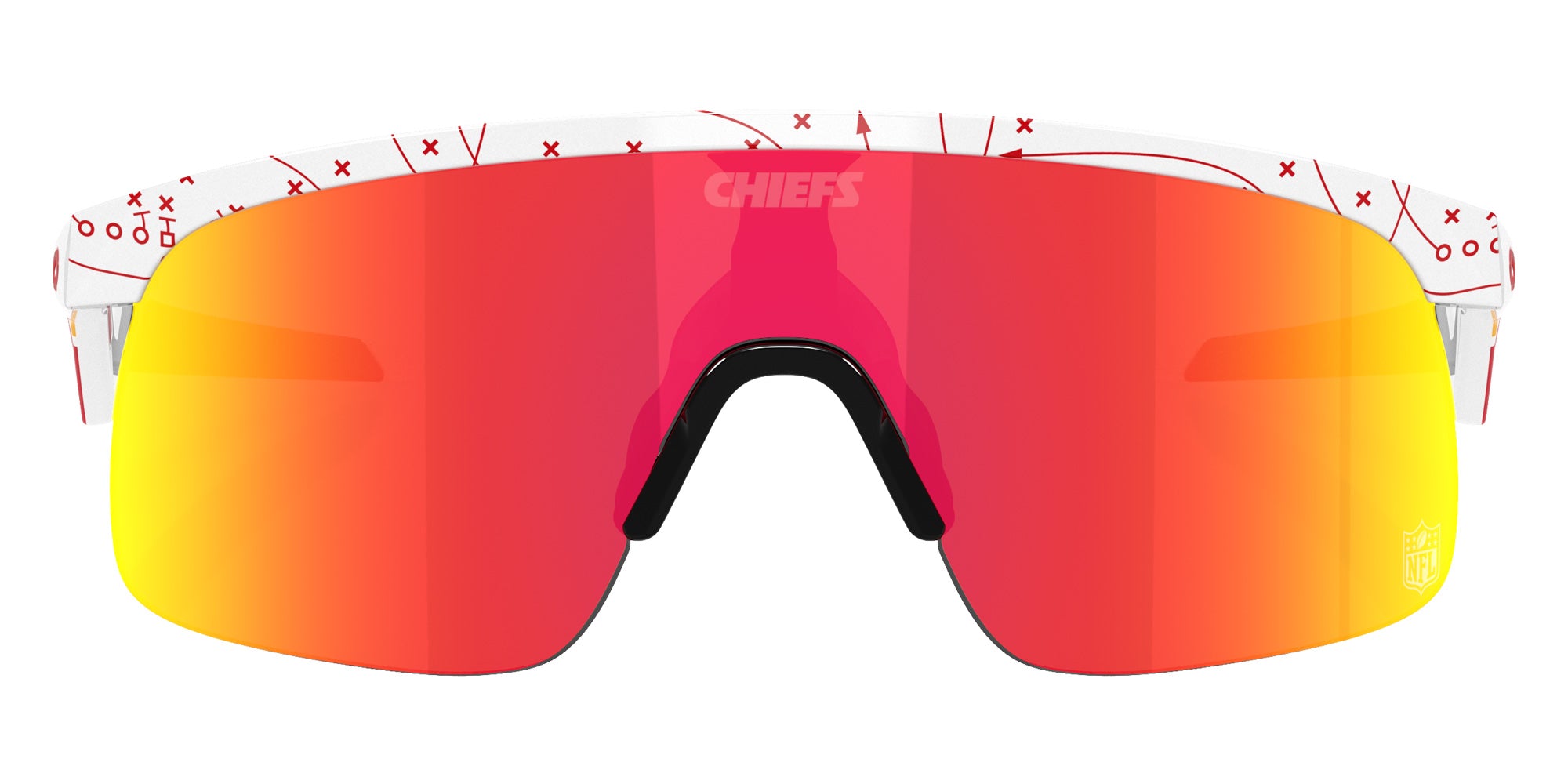 OAKLEY OJ9010 Kansas City Chiefs Resistor (Youth Fit) 901037 123 - White / Prizm Ruby Mirrored #id:oj9010901037_s:100100