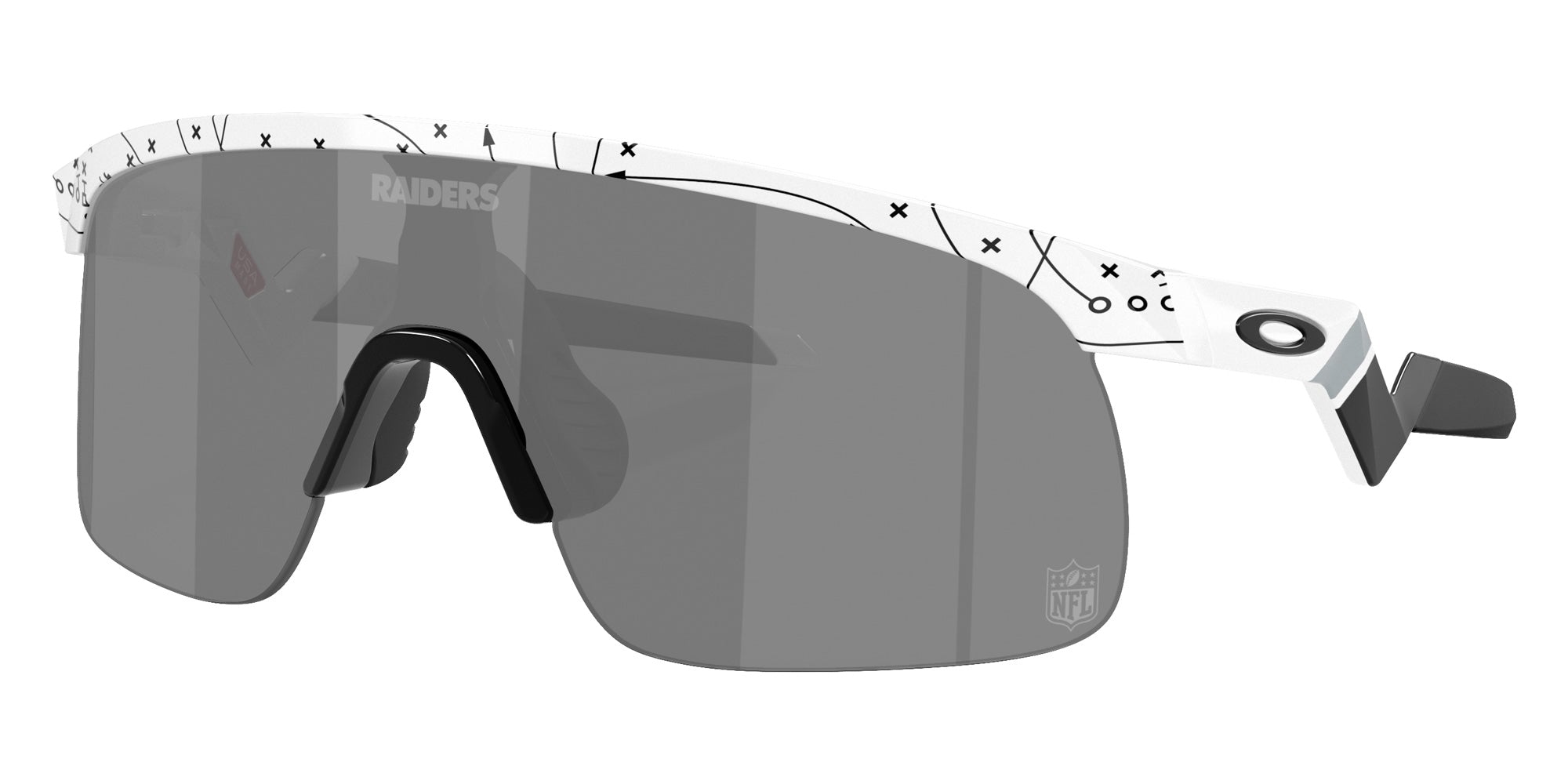 OAKLEY OJ9010 Las Vegas Raiders Resistor (Youth Fit) 901039 123 - White / Prizm Black Mirrored #id:oj9010901039_s:100105