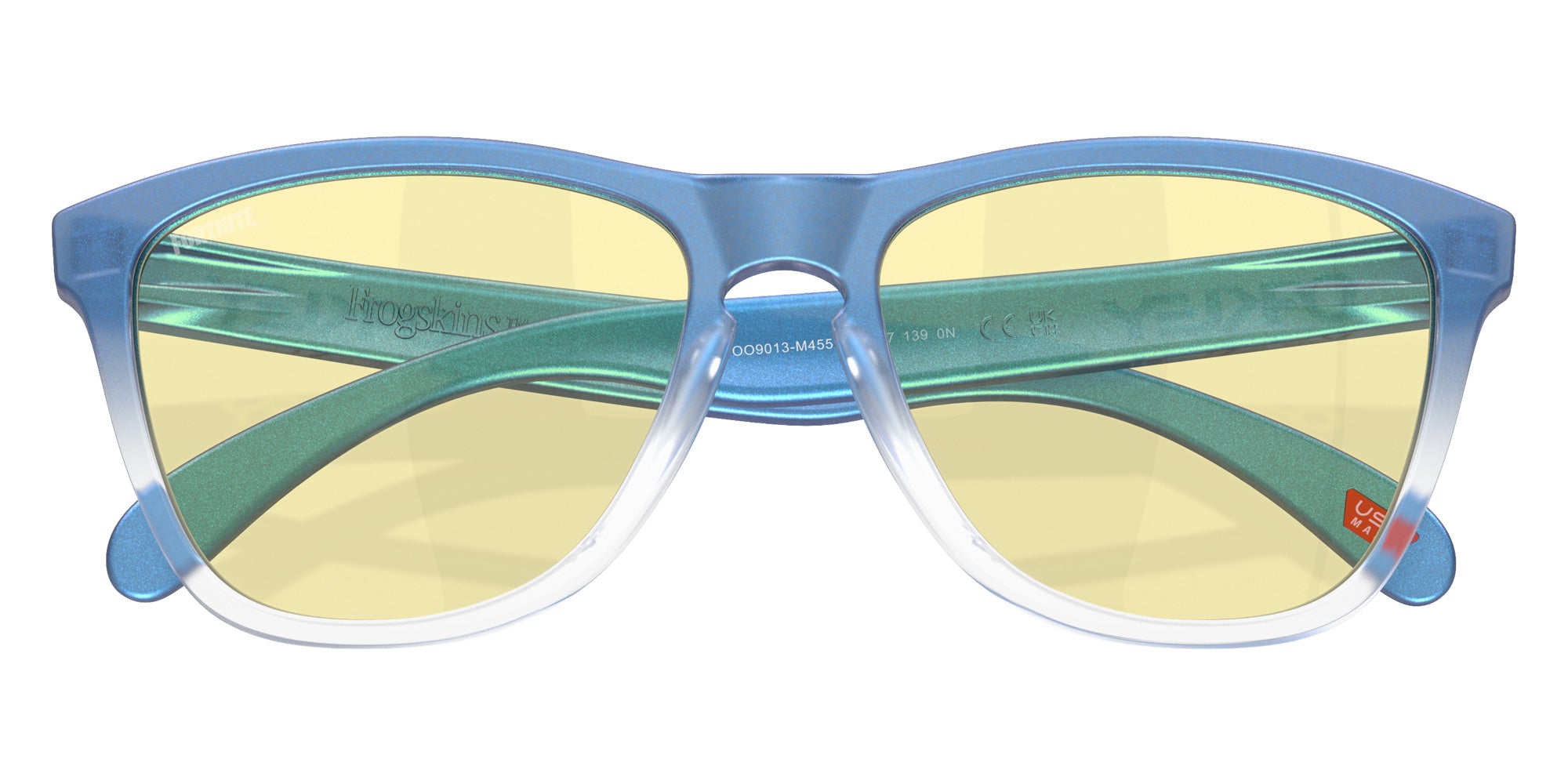 OAKLEY OO9013 Oakley X Fortnite��� Frogskins��� 9013M4 55 - Matte Cyan/Blue/Clear Shift Fade / Prizm Gaming��� 2.0 Mirrored #id:oo90139013m4_s:100120