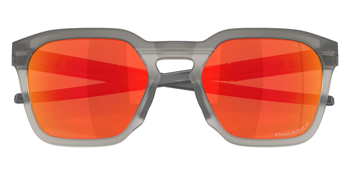 OAKLEY OO9555 HSTN SQ 2.0 955506 54 - Matte Gray Smoke / Prizm Ruby Polarized Mirrored #id:oo9555955506_s:110125