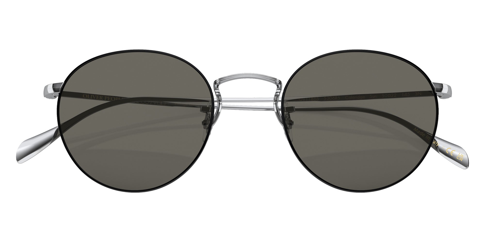 Oliver Peoples OV1186S Coleridge Sun 5306R5 50 - Silver-Black / Carbon Gray #id:ov1186s5306r5_s:100125