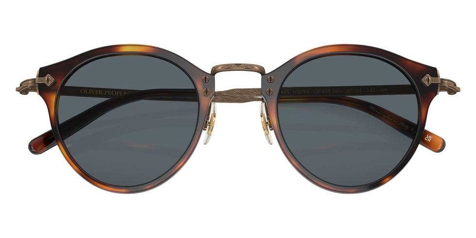 Oliver Peoples OV5184S OP-505 Sun 1007R5 47 - Dark Mahogany-Bronze / Blue #id:ov5184s1007r5_s:100125