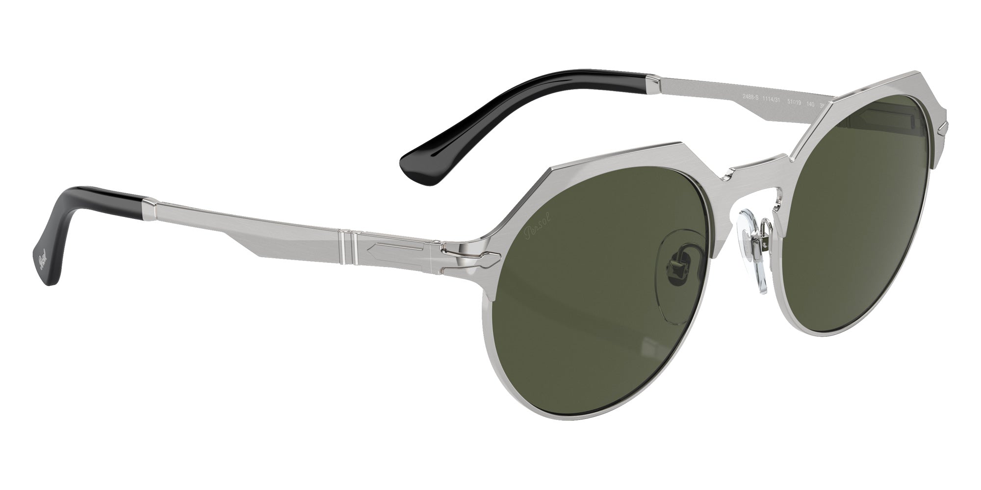 Persol PO2488S 111431 48 - Brushed Silver / Green #id:po2488s111431_s:100120