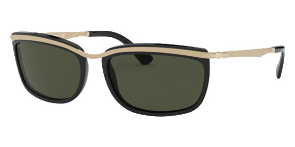 Persol PO3229S Key West II 95/31 60 - Matte Black-Gold / Green #id:po3229s9531_s:100100