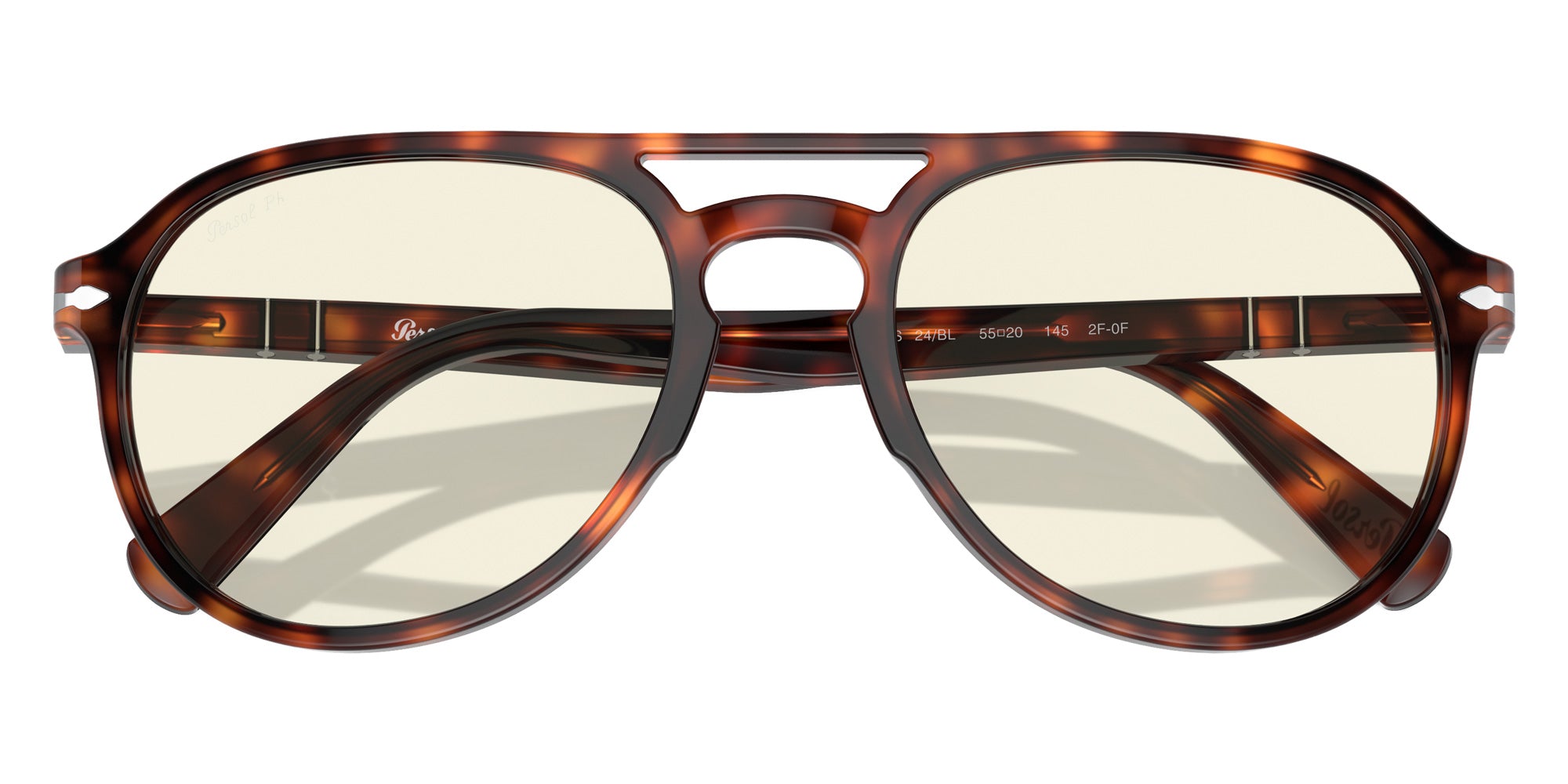 Persol PO3235S 24/BL 55 - Havana / Photochromic Clear to Gray with Blue Light Filter Mirrored #id:po3235s24bl_s:100135