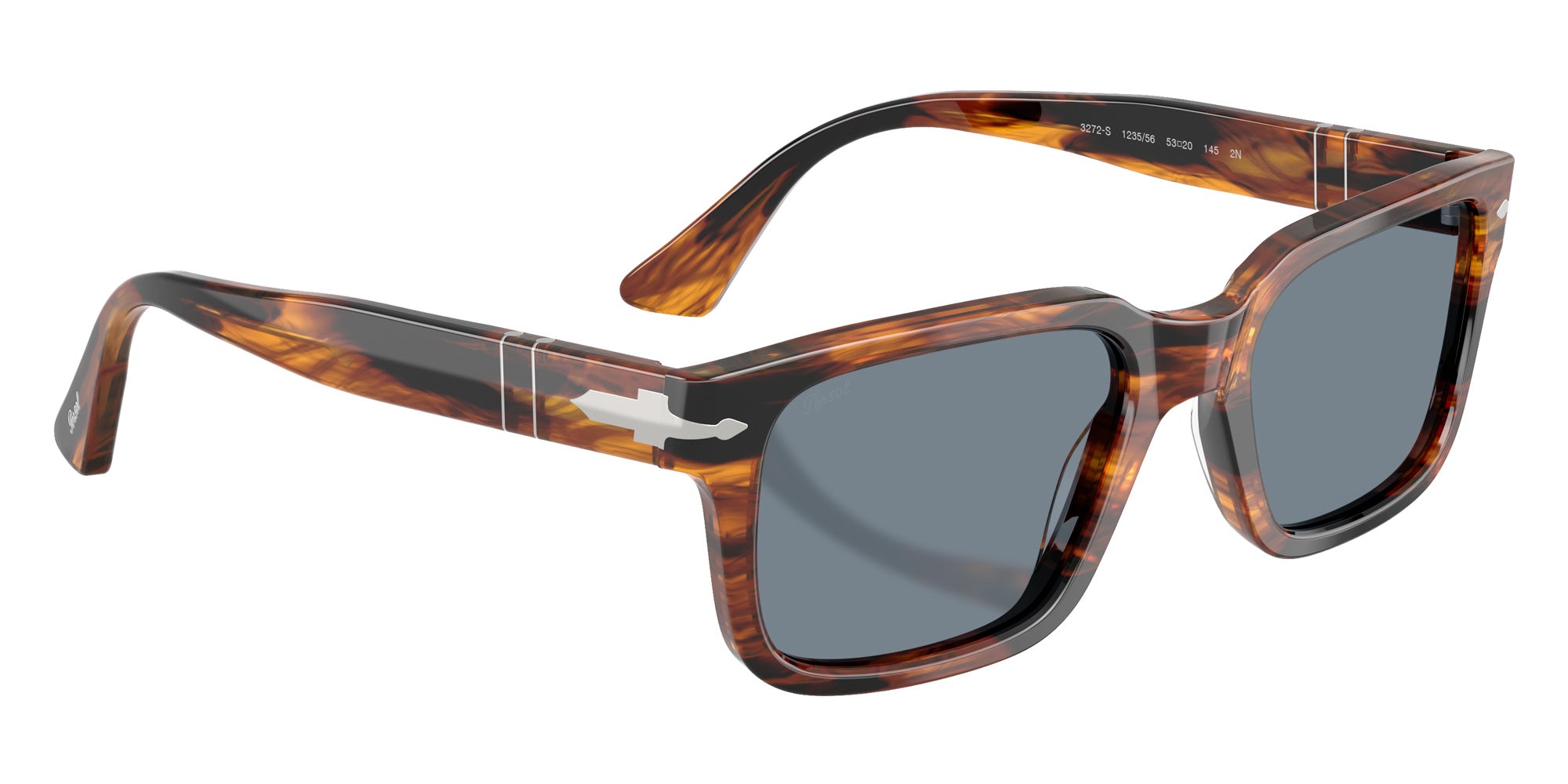 Persol PO3272S 123556 55 - Striped Black & Brown / Light Blue #id:po3272s123556_s:104120
