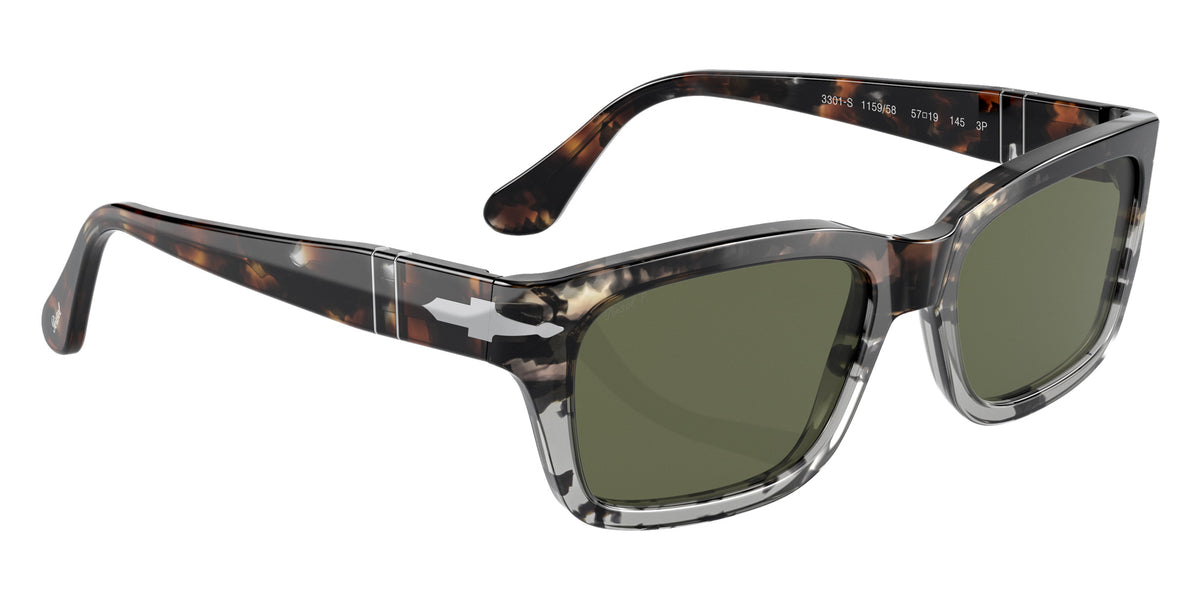 Persol PO3301S 115958 54 - Brown Cut Gray Tortoise / Green Polarized #id:po3301s115958_s:100120