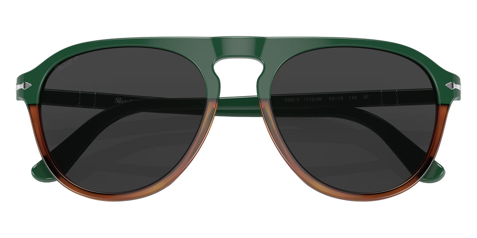 Persol PO3302S 117548 55 - Green / Polarized Black #id:po3302s117548_s:100120