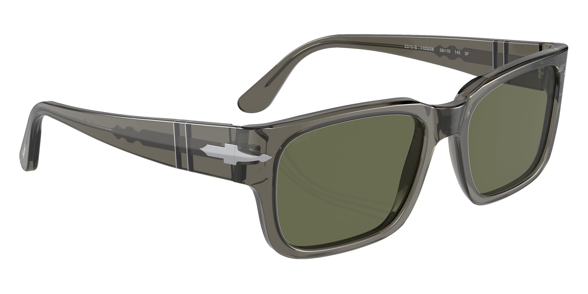 Persol PO3315S 110358 58 - Transparent Taupe Gray / Polarized Green #id:po3315s110358_s:100120