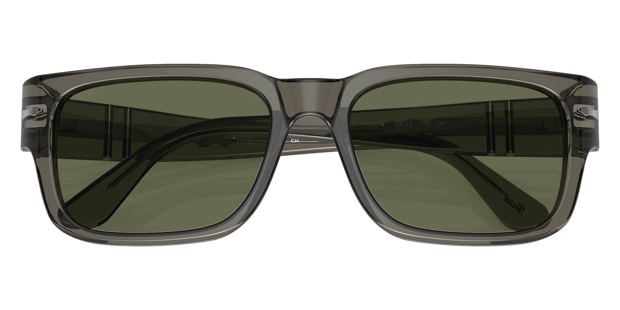 Persol PO3315S 110358 58 - Transparent Taupe Gray / Polarized Green #id:po3315s110358_s:100125