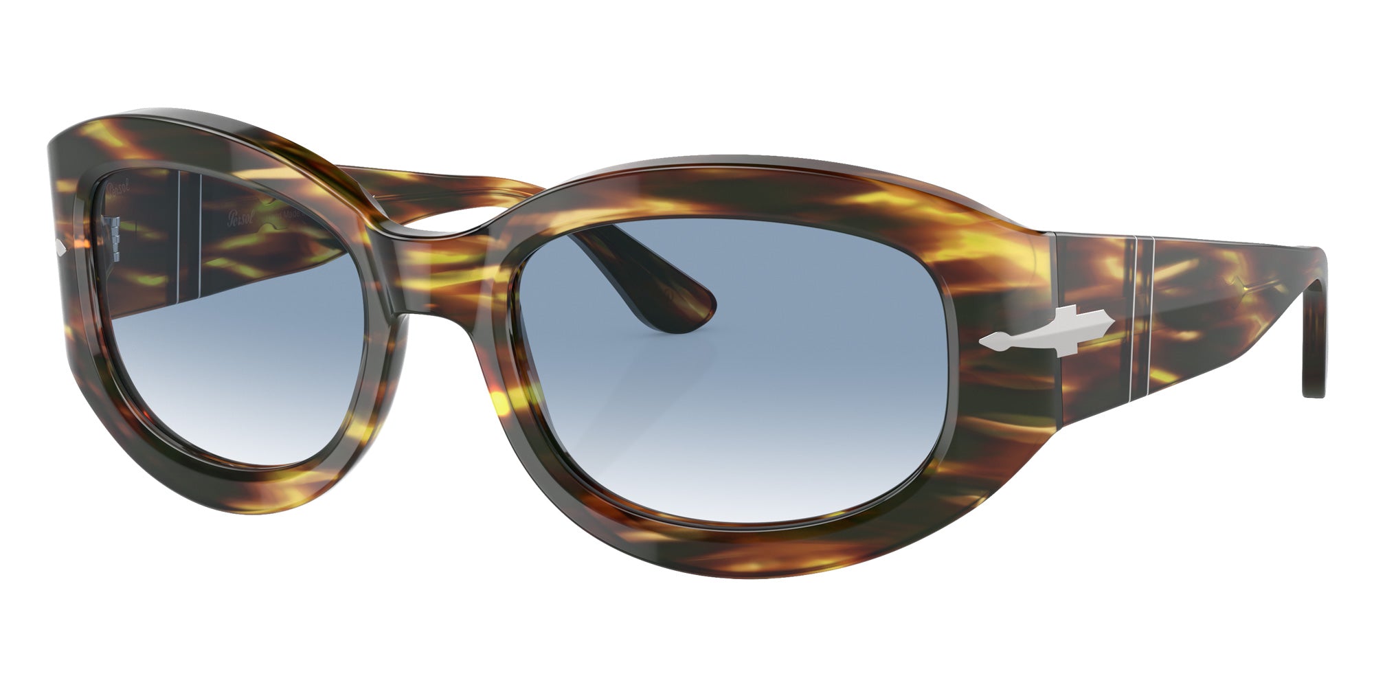 Persol PO3335S 938/3F 56 - Brown-Yellow Tortoise / Clear Gradient Blue #id:po3335s9383f_s:100105