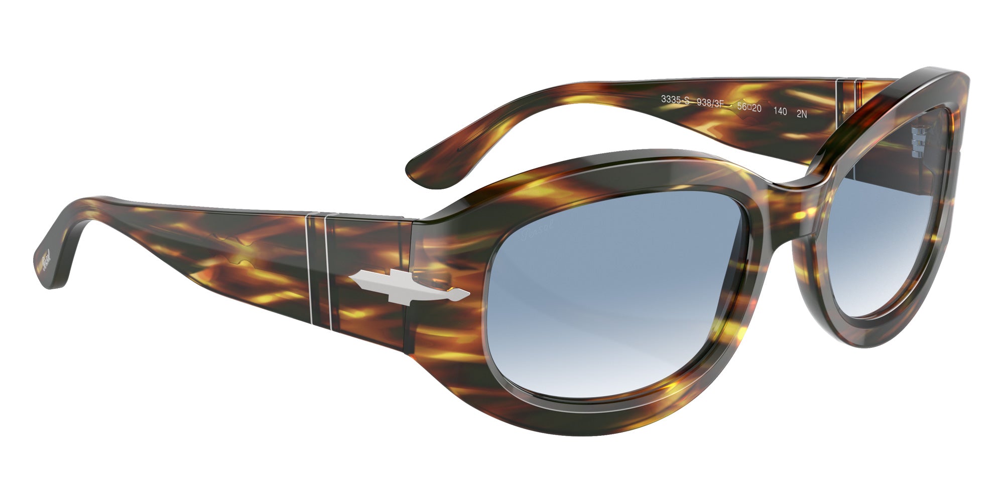 Persol PO3335S 938/3F 56 - Brown-Yellow Tortoise / Clear Gradient Blue #id:po3335s9383f_s:100120