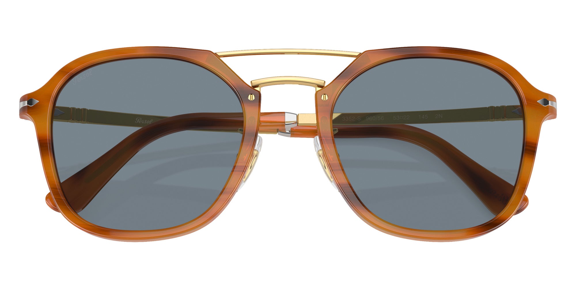 Persol PO3352S 960/56 55 - Striped Brown / Light Blue #id:po3352s96056_s:100125