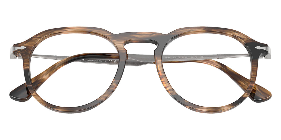 Persol PO3387V - Pier 1236 49 - Striped Black & Greish Brown #id:po3387v1236_s:100125