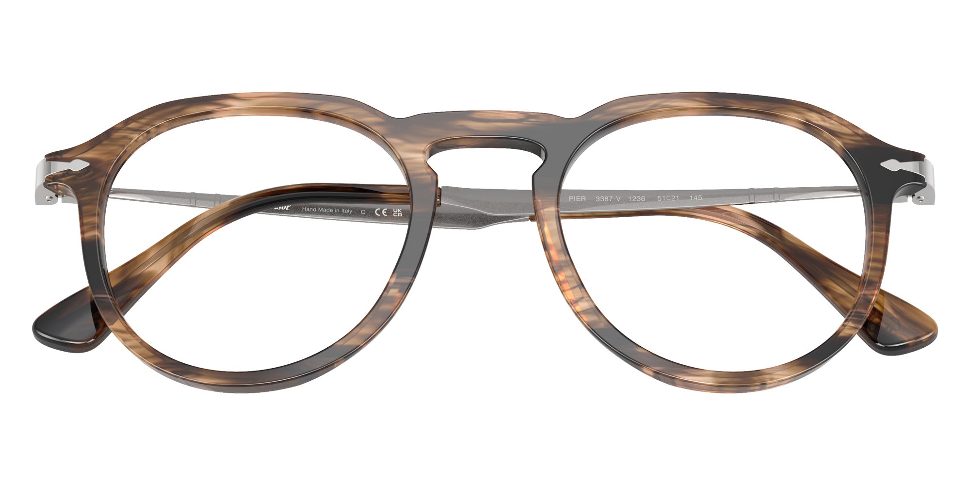 Persol PO3387V - Pier 1236 49 - Striped Black & Greish Brown #id:po3387v1236_s:100125