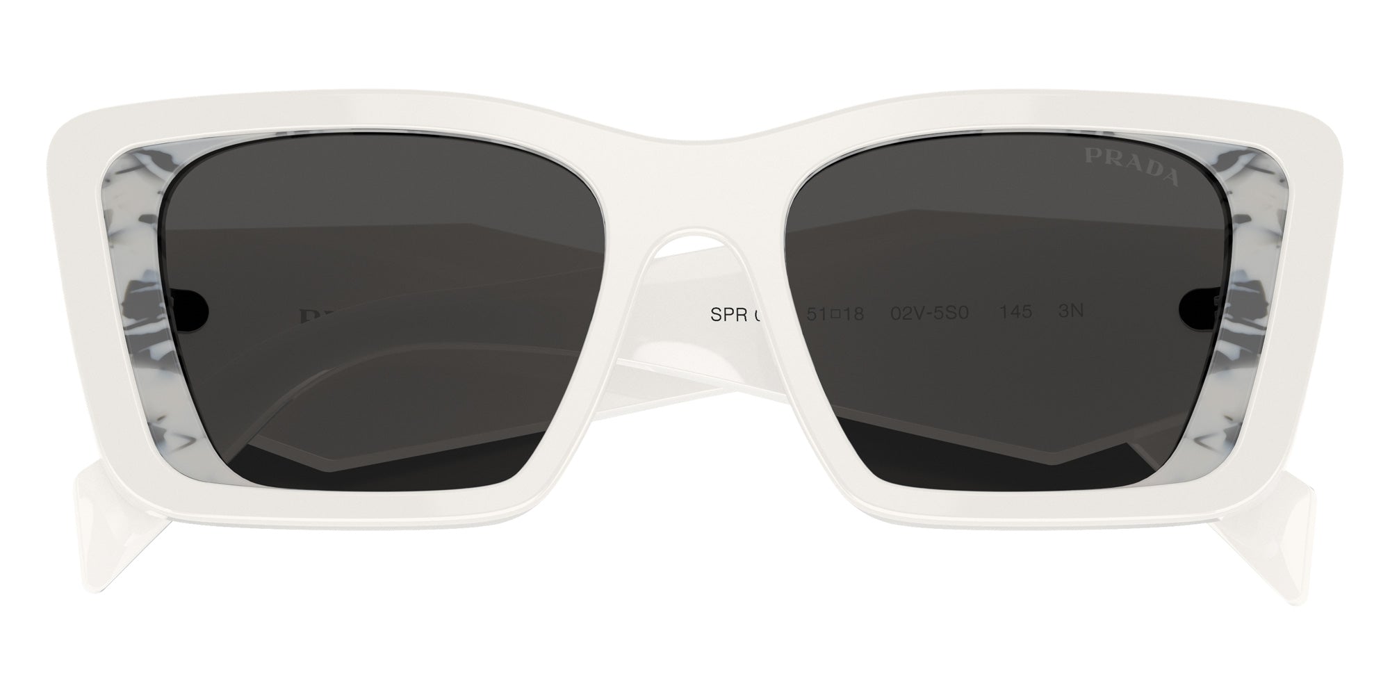 Prada PR 08YS 02V5S0 51 - White/Havana Black / Dark Gray #id:pr08ys02v5s0_s:100120
