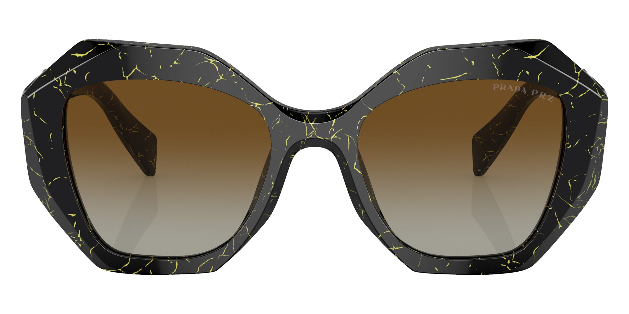 Prada PR 16WS 19D6E1 53 - Black/Yellow Marble / Polarized Brown Gradient #id:pr16ws19d6e1_s:102100
