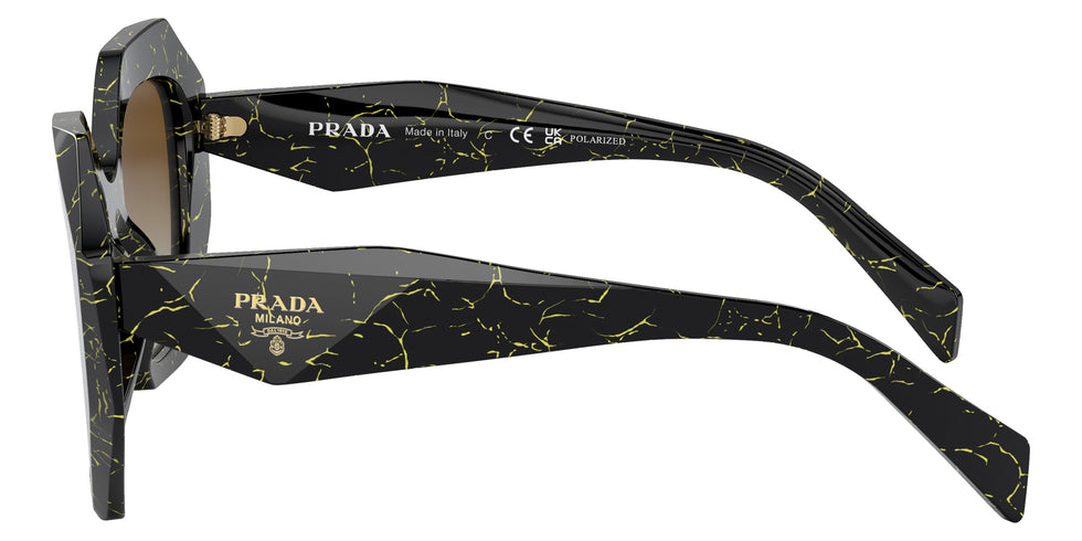 Prada PR 16WS 19D6E1 53 - Black/Yellow Marble / Polarized Brown Gradient #id:pr16ws19d6e1_s:102110