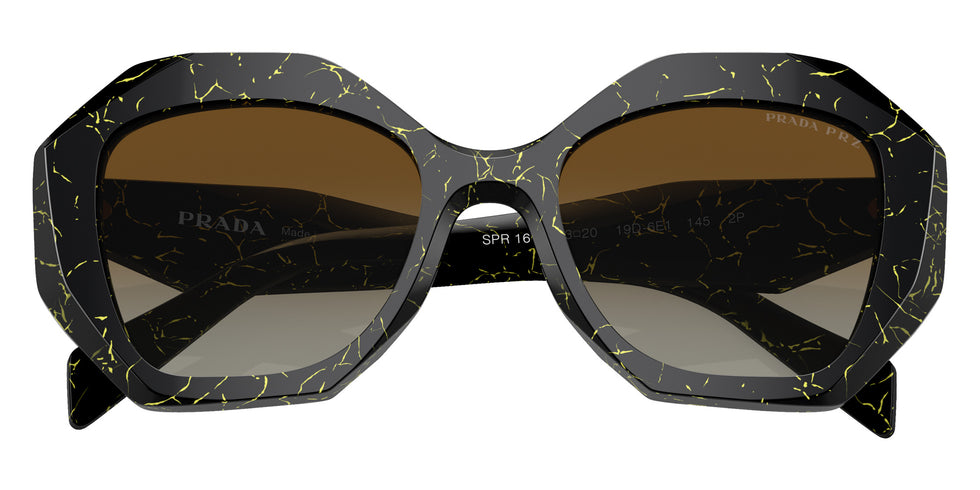 Prada PR 16WS 19D6E1 53 - Black/Yellow Marble / Polarized Brown Gradient #id:pr16ws19d6e1_s:102120