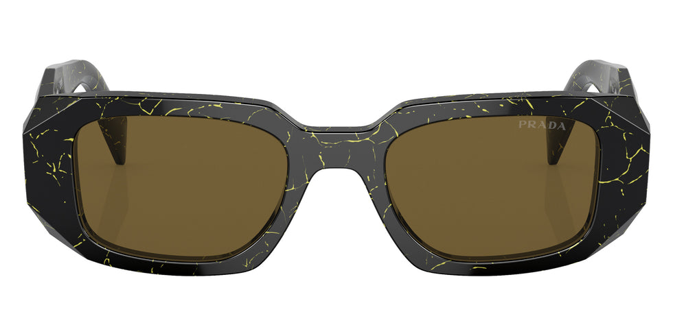 Prada PR 17WSF 19D01T 51 - Black/Yellow Marble / Dark Brown #id:pr17wsf19d01t_s:102100