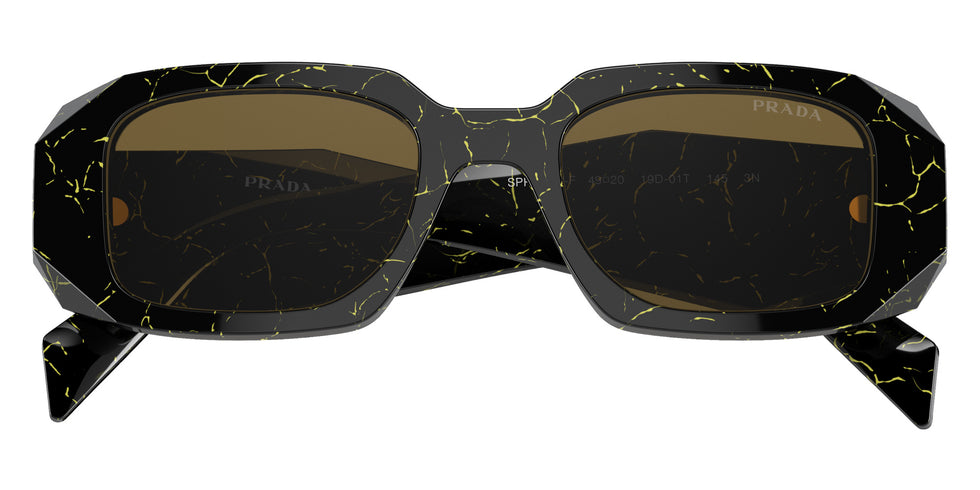 Prada PR 17WSF 19D01T 51 - Black/Yellow Marble / Dark Brown #id:pr17wsf19d01t_s:102120